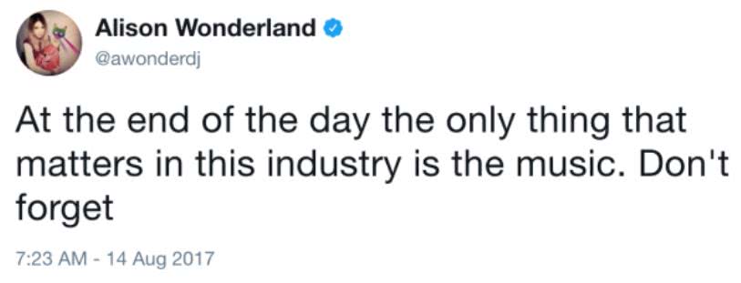 Alison Wonderland slams a sexist on Twitter
