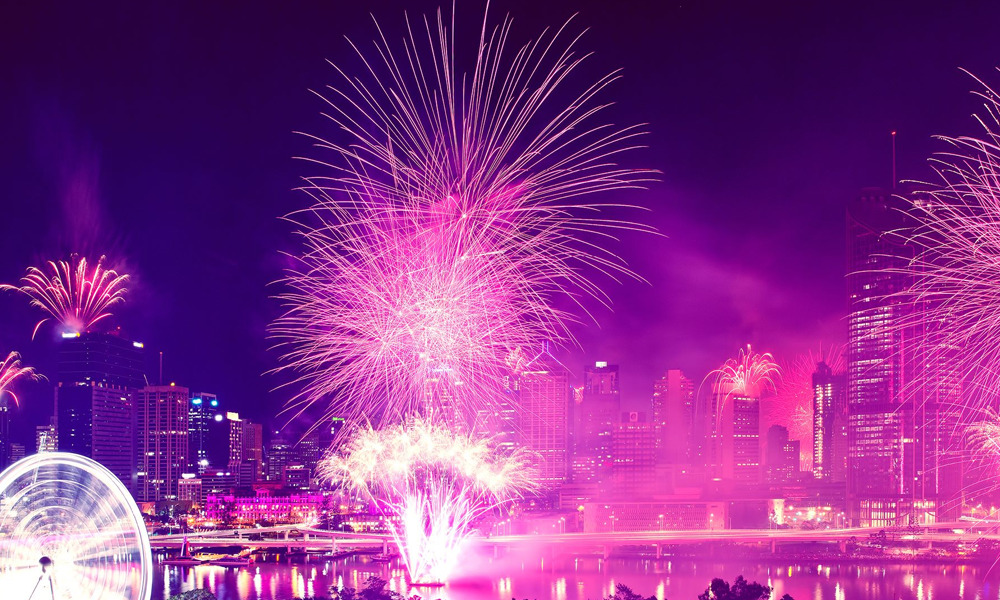 Fireworks over Brisbane