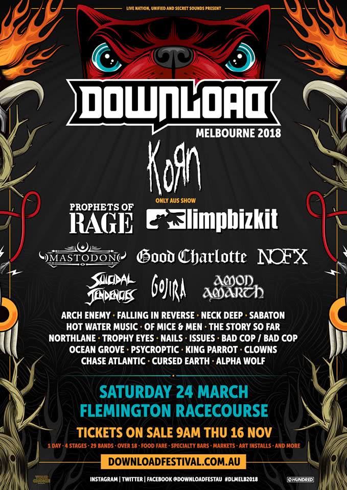 Download Festival Australia 2018 announces its enormous lineup