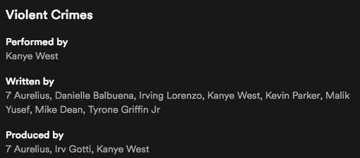 Kanye album credits 