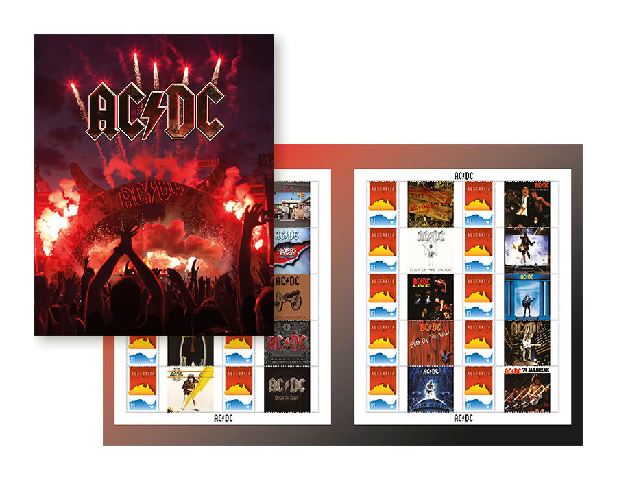Australia Post's collection of AC/DC stamps