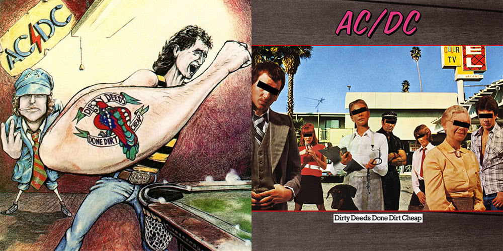 The Australian and international versions of AC/DC’s ‘Dirty Deeds Done Dirt Cheap’