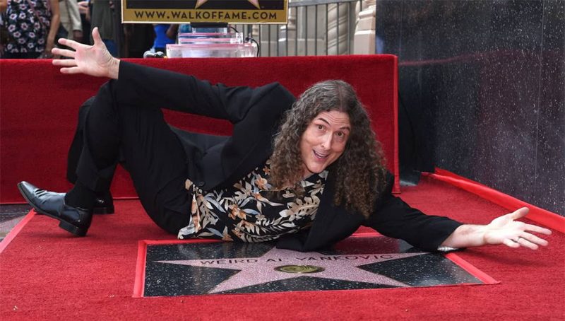 "Weird Al" Yankovic receiving his star on the Hollywood Walk of Fame
