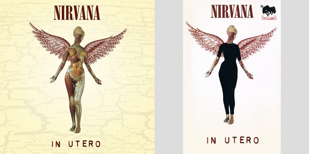 Uncensored and censored versions of Nirvana's 'In Utero'