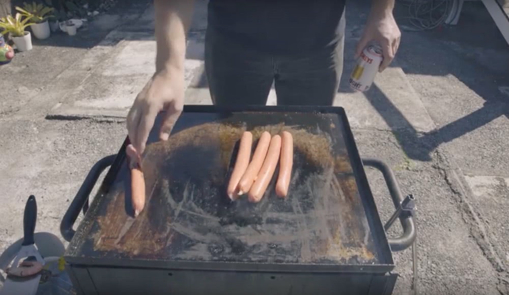 sausages on bbq