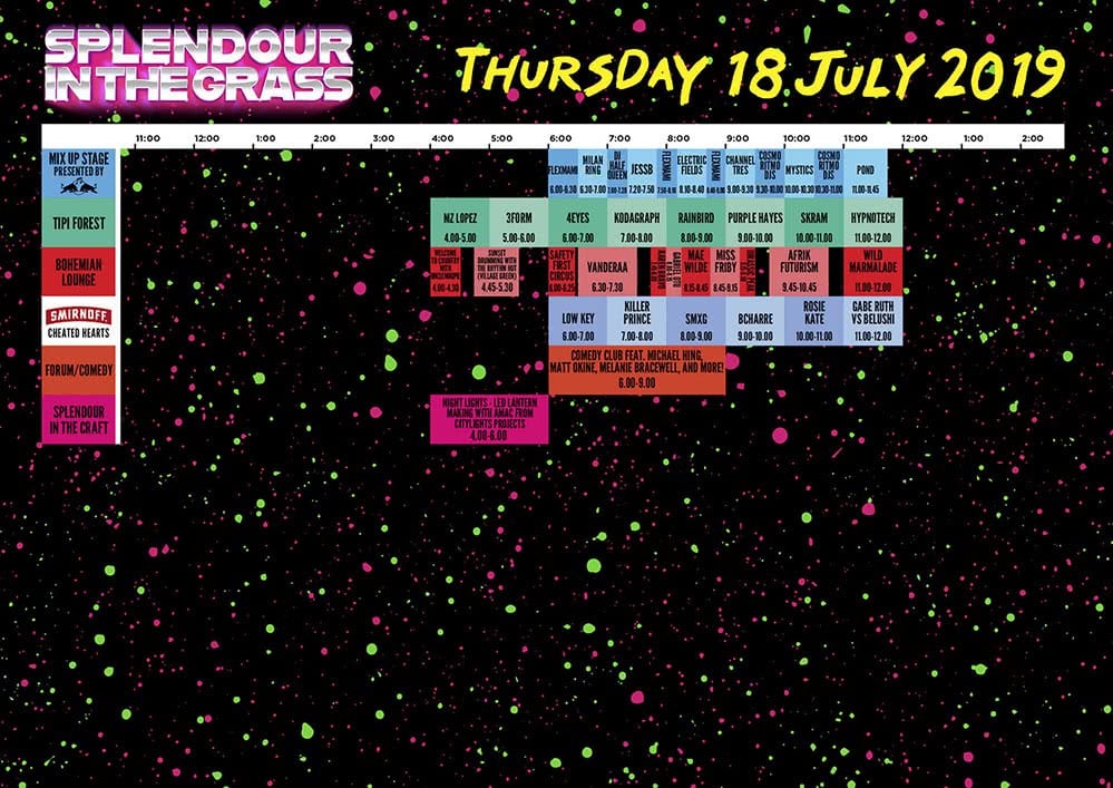 Image of the Splendour In The Grass set times