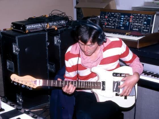 Paul McCartney with his Gizmotron