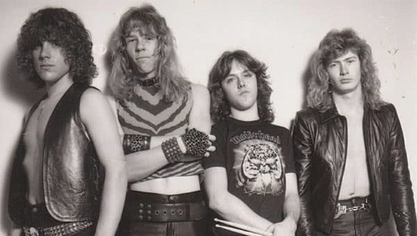 The original Metallica lineup, including Ron McGovney and Dave Mustaine