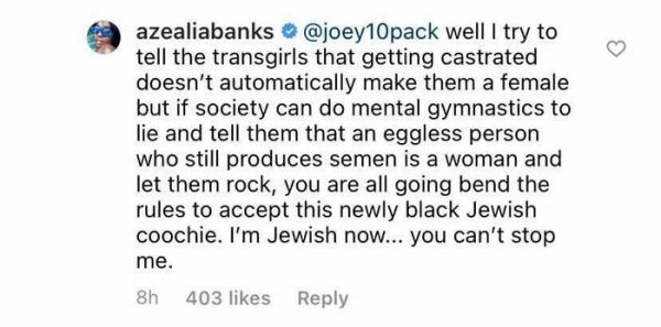 Azealia Banks makes offensive comment on Instagram