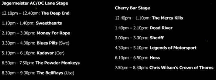 CherryFest 2013 Set Times
