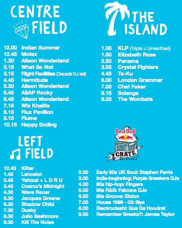 Field Day Set Times